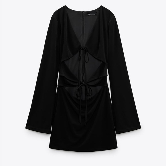 Sold NWT Zara Black Cut Out Mini Dress - Picture 7 of 7